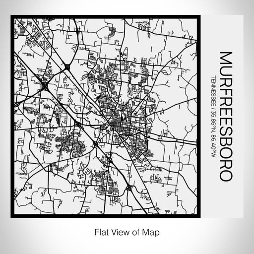 Rendered View of Murfreesboro Tennessee Map on 17oz Stainless Steel Insulated Tumbler in Matte White with Tactile Lines