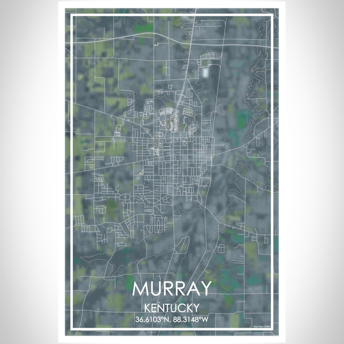 Murray Kentucky Map Print Portrait Orientation in Afternoon Style With Shaded Background