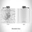 Rendered View of Murray Kentucky Map Engraving on 6oz Stainless Steel Flask in White