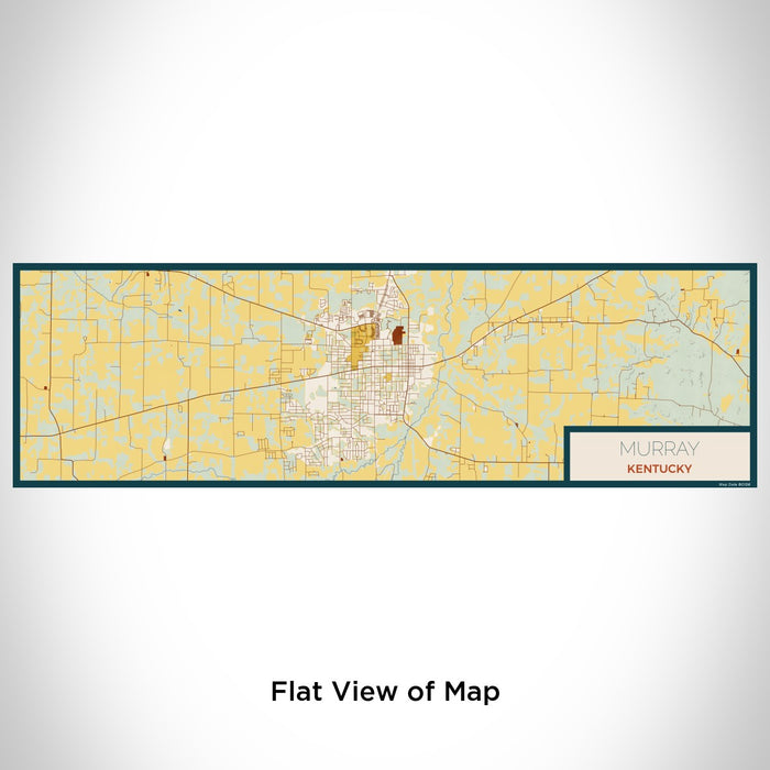 Flat View of Map Custom Murray Kentucky Map Enamel Mug in Woodblock