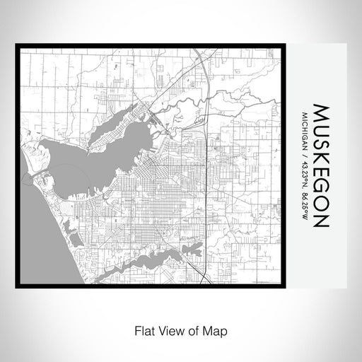 Rendered View of Muskegon Michigan Map on 20oz Stainless Steel Insulated Bottle with Bamboo Top with printed classic style map