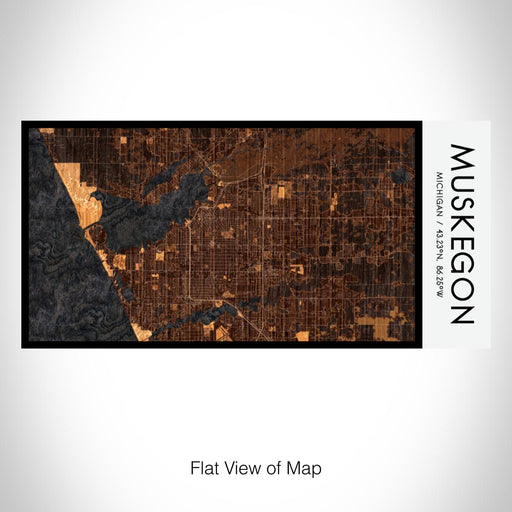 Rendered View of Muskegon Michigan Map on 17oz Stainless Steel Insulated Bottle with printed ember style map