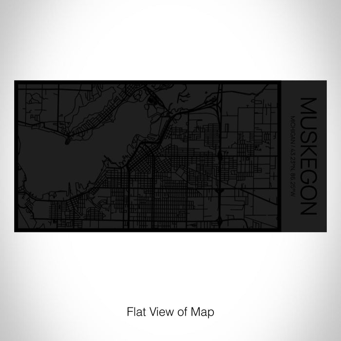 Rendered View of Muskegon Michigan Map on 17oz Stainless Steel Insulated Cola Bottle in Stainless in Matte Black