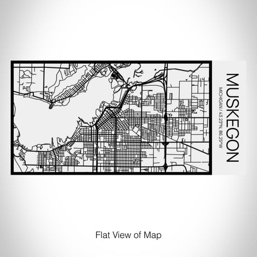 Rendered View of Muskegon Michigan Map on 17oz Stainless Steel Insulated Cola Bottle in Stainless in Matte White