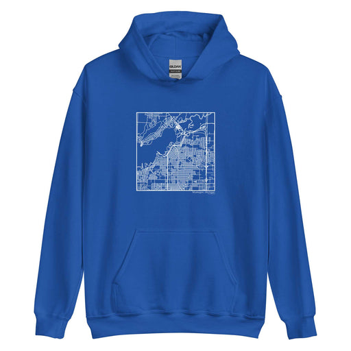 Muskegon Michigan  Map Unisex Hoodie Sweater with City inscription in Royal Blue
