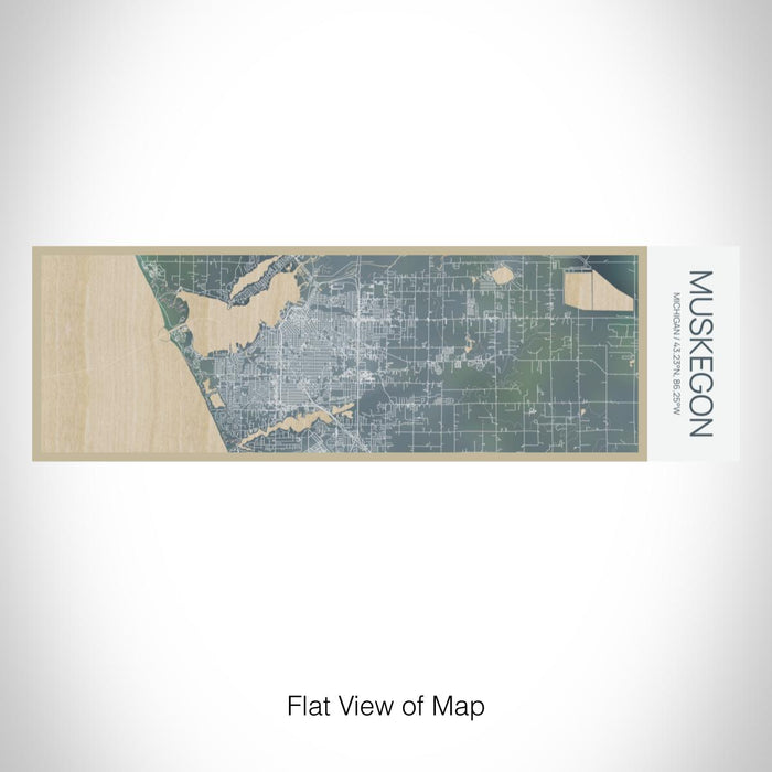 Rendered View of Muskegon Michigan Map on 10oz Stainless Steel Insulated Cup in Afternoon with Sliding Lid