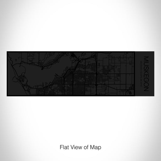 Rendered View of Muskegon Michigan Map on 10oz Stainless Steel Insulated Cup in Matte Black with Sliding Lid