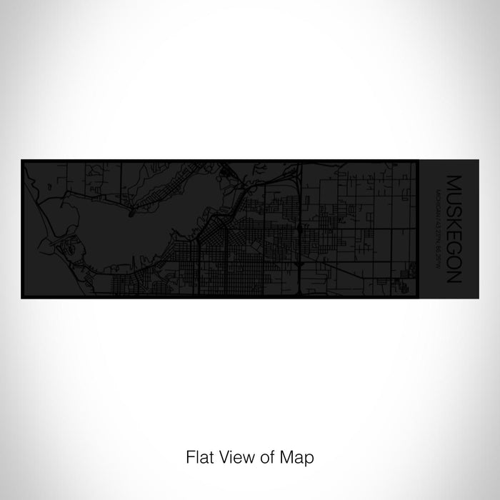 Rendered View of Muskegon Michigan Map on 10oz Stainless Steel Insulated Cup in Matte Black with Sliding Lid