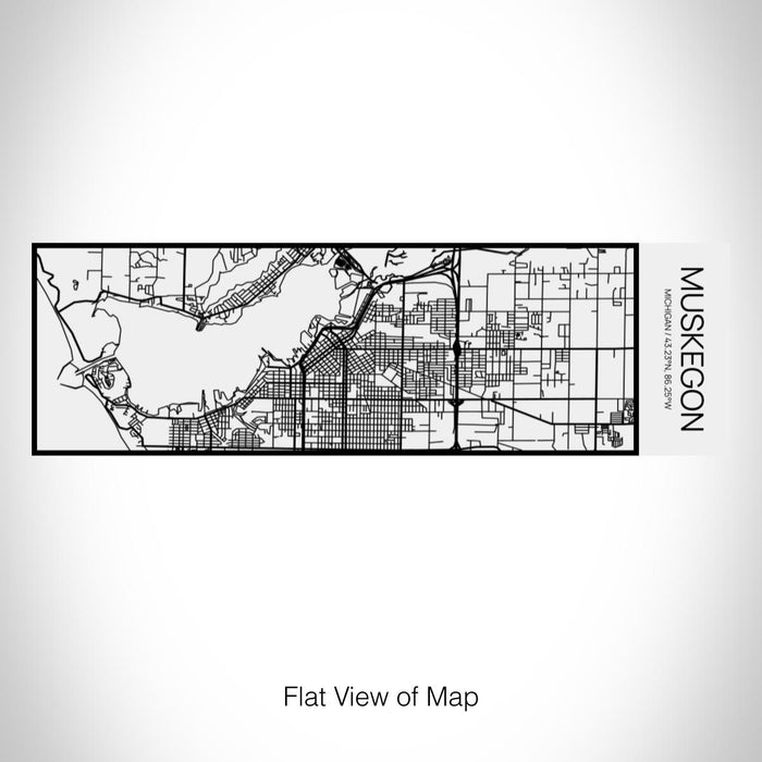 Rendered View of Muskegon Michigan Map on 10oz Stainless Steel Insulated Cup in Matte White with Sliding Lid