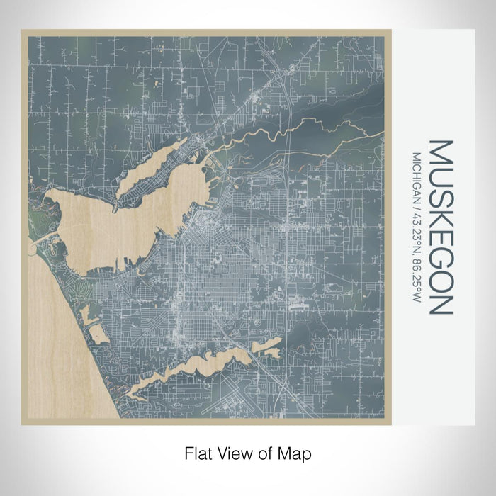 Rendered View of Muskegon Michigan Map on 17oz Stainless Steel Insulated Tumbler in Afternoon Map Style