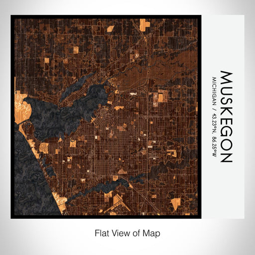 Rendered View of Muskegon Michigan Map on 17oz Stainless Steel Insulated Tumbler in Ember Map Style