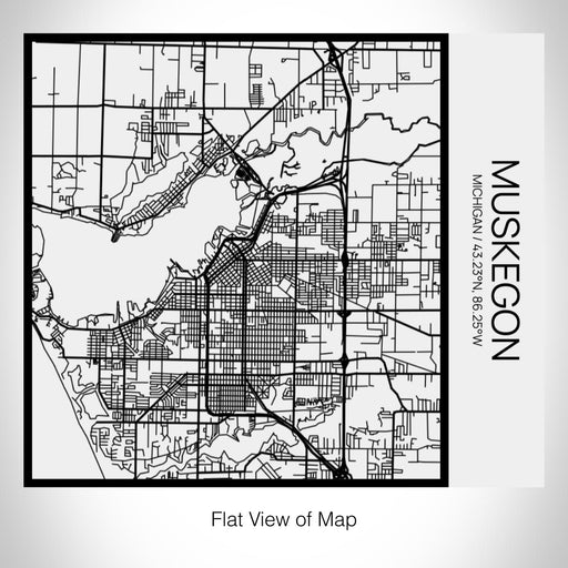 Rendered View of Muskegon Michigan Map on 17oz Stainless Steel Insulated Tumbler in Matte White with Tactile Lines