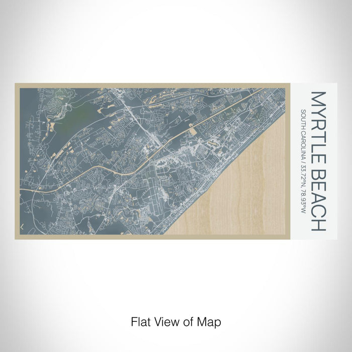 Rendered View of Myrtle Beach South Carolina Map on 17oz Stainless Steel Insulated Bottle with printed afternoon style map