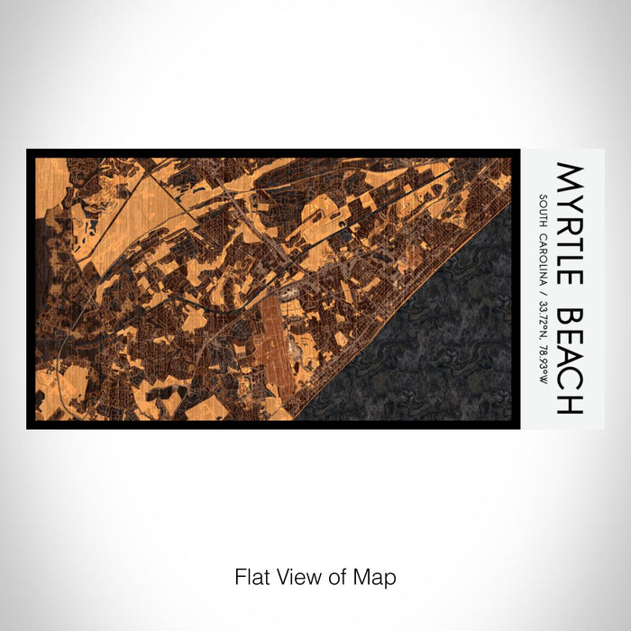 Rendered View of Myrtle Beach South Carolina Map on 17oz Stainless Steel Insulated Bottle with printed ember style map