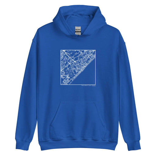 Myrtle Beach South Carolina  Map Unisex Hoodie Sweater with City inscription in Royal Blue