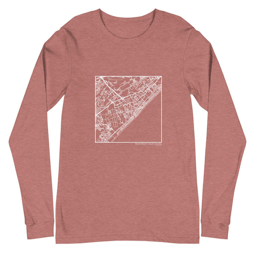 Myrtle Beach South Carolina  Map Unisex Long-Sleeve T-shirt with City inscription in Heather Mauve