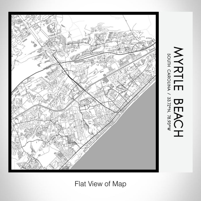 Rendered View of Myrtle Beach South Carolina Map on 17oz Stainless Steel Insulated Tumbler in Classic Map Style