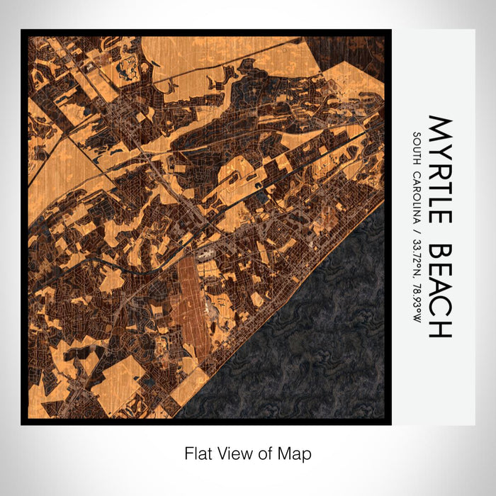 Rendered View of Myrtle Beach South Carolina Map on 17oz Stainless Steel Insulated Tumbler in Ember Map Style