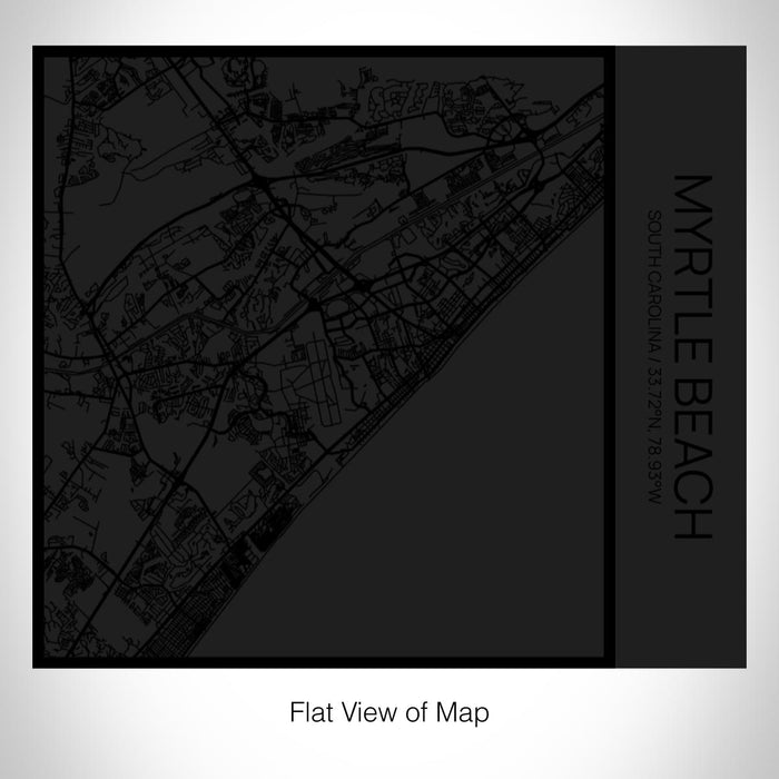 Rendered View of Myrtle Beach South Carolina Map on 17oz Stainless Steel Insulated Tumbler in Matte Black with Tactile Lines