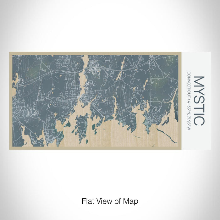 Rendered View of Mystic Connecticut Map on 17oz Stainless Steel Insulated Bottle with printed afternoon style map
