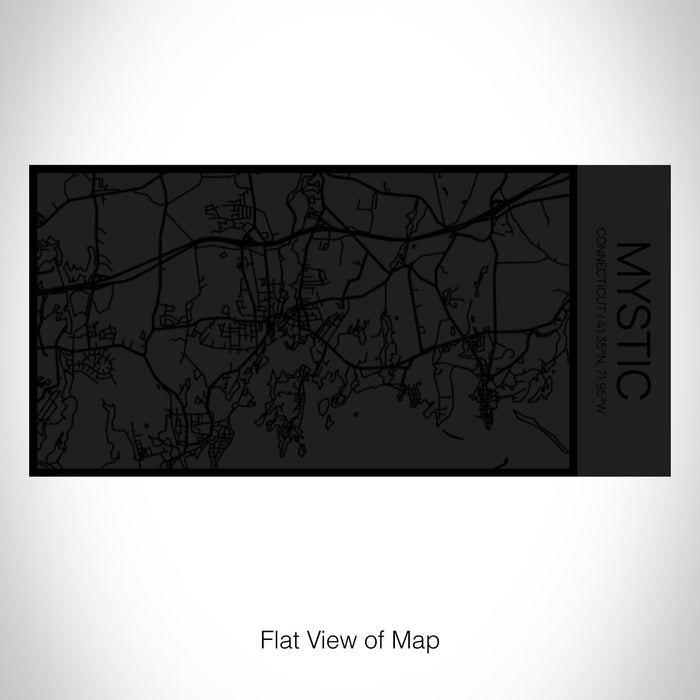 Rendered View of Mystic Connecticut Map on 17oz Stainless Steel Insulated Cola Bottle in Stainless in Matte Black