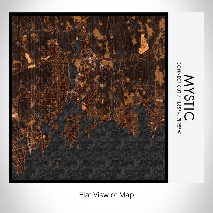 Rendered View of Mystic Connecticut Map on 17oz Stainless Steel Insulated Tumbler in Ember Map Style