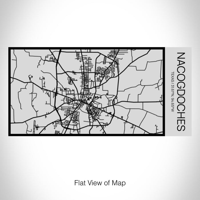 Rendered View of Nacogdoches Texas Map on 17oz Stainless Steel Insulated Cola Bottle in Stainless