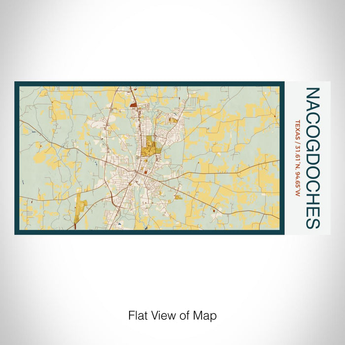 Rendered View of Nacogdoches Texas Map on 17oz Stainless Steel Insulated Bottle with printed woodblock style map