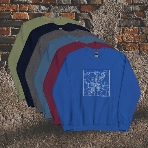 Nacogdoches Texas  Map Unisex Crewneck Sweaters in Multiple Colors