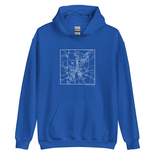 Nacogdoches Texas  Map Unisex Hoodie Sweater with City inscription in Royal Blue