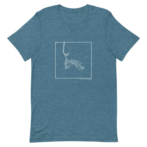 Nahant Massachusetts  Map Unisex T-Shirt with City inscription in Heather Teal
