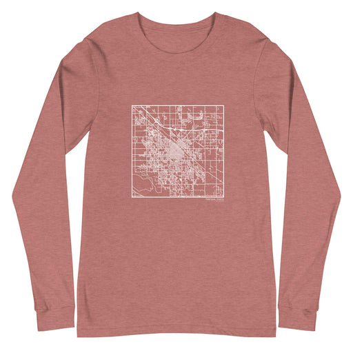 Nampa Idaho  Map Unisex Long-Sleeve T-shirt with City inscription in Heather Mauve
