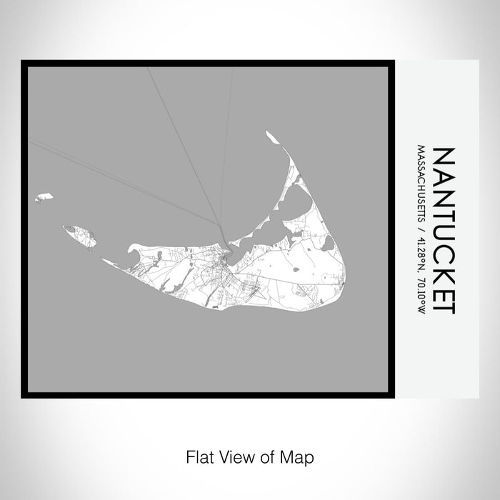 Rendered View of Nantucket Massachusetts Map on 20oz Stainless Steel Insulated Bottle with Bamboo Top with printed classic style map