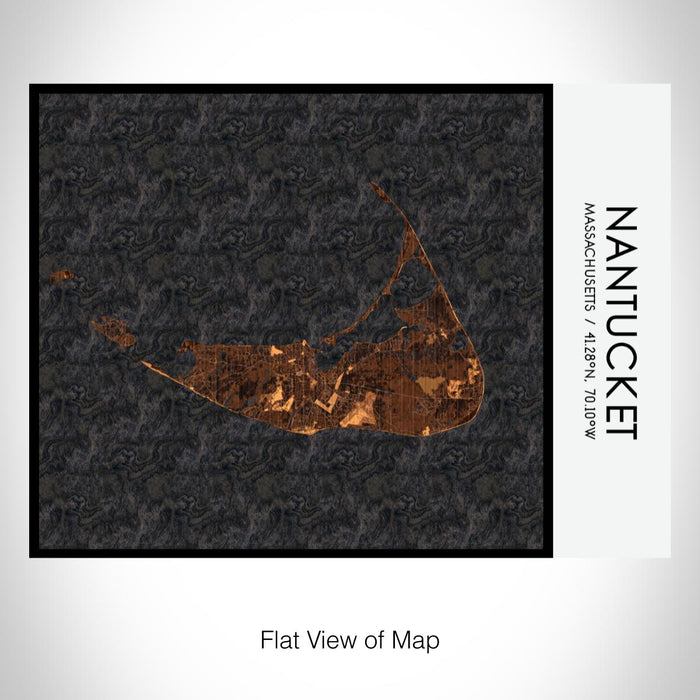 Rendered View of Nantucket Massachusetts Map on 20oz Stainless Steel Insulated Bottle with Bamboo Top with printed ember style map