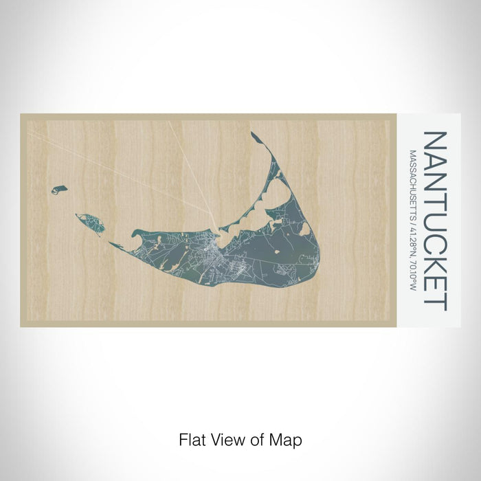 Rendered View of Nantucket Massachusetts Map on 17oz Stainless Steel Insulated Bottle with printed afternoon style map