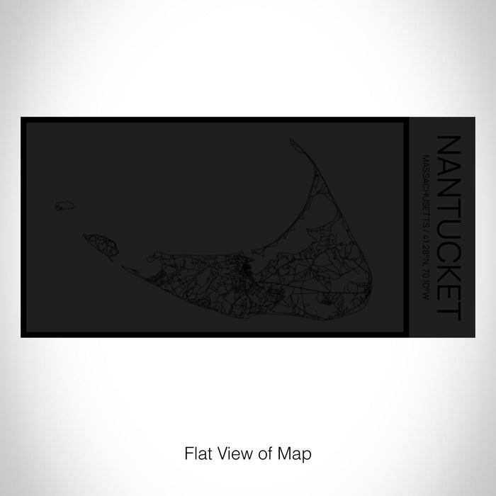 Rendered View of Nantucket Massachusetts Map on 17oz Stainless Steel Insulated Cola Bottle in Stainless in Matte Black