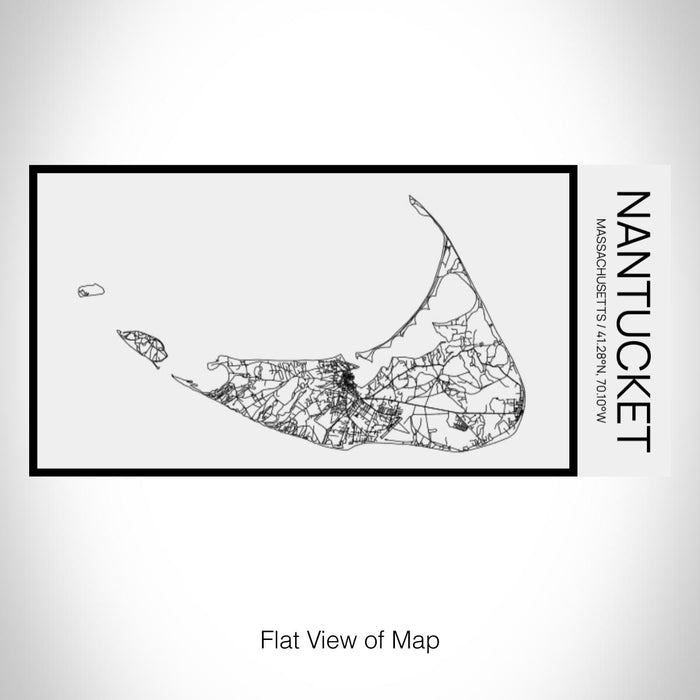 Rendered View of Nantucket Massachusetts Map on 17oz Stainless Steel Insulated Cola Bottle in Stainless in Matte White