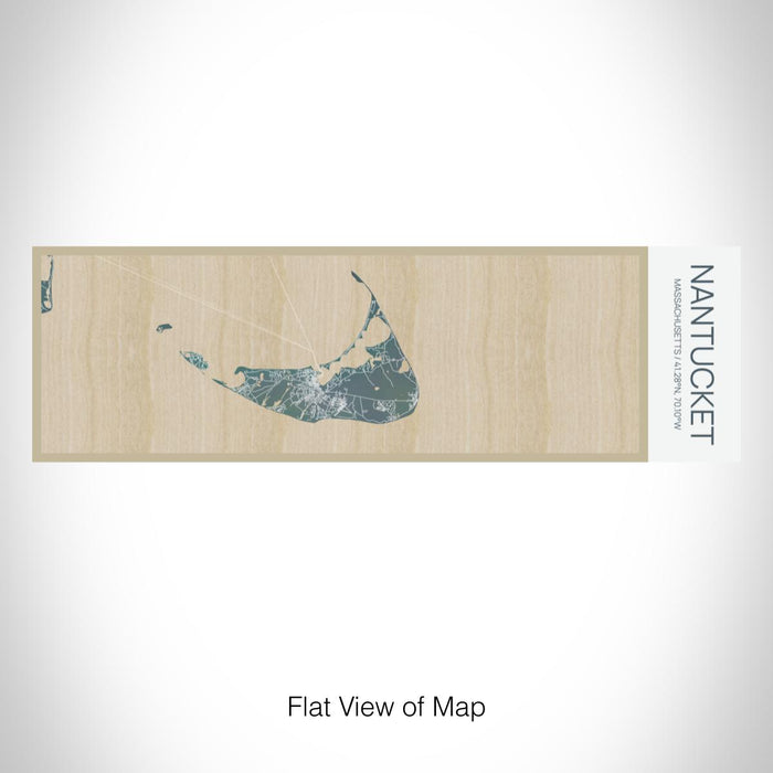 Rendered View of Nantucket Massachusetts Map on 10oz Stainless Steel Insulated Cup in Afternoon with Sliding Lid