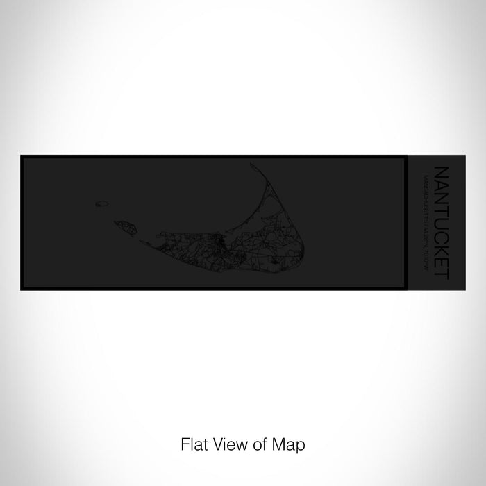 Rendered View of Nantucket Massachusetts Map on 10oz Stainless Steel Insulated Cup in Matte Black with Sliding Lid