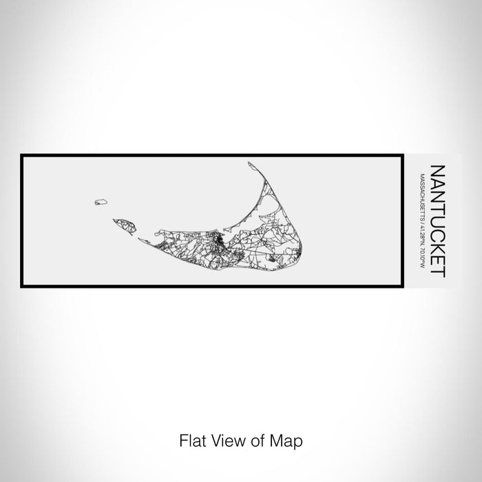 Rendered View of Nantucket Massachusetts Map on 10oz Stainless Steel Insulated Cup in Matte White with Sliding Lid