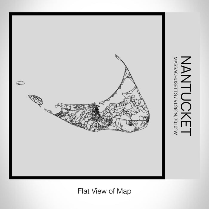 Rendered View of Nantucket Massachusetts Map on 17oz Stainless Steel Insulated Tumbler in Tactile Lines with Succulent in Background