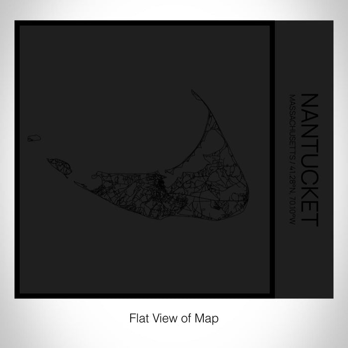 Rendered View of Nantucket Massachusetts Map on 17oz Stainless Steel Insulated Tumbler in Matte Black with Tactile Lines