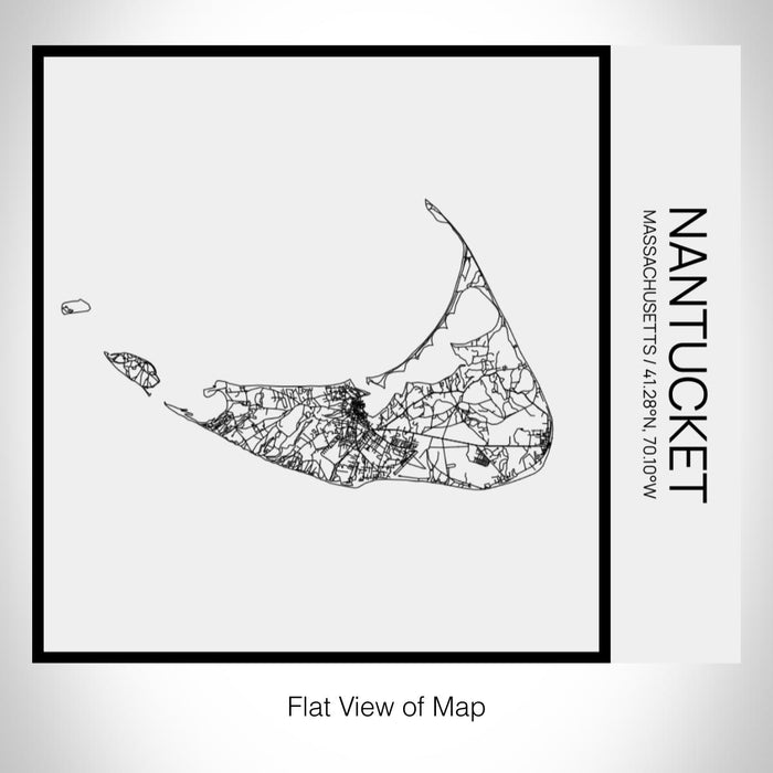 Rendered View of Nantucket Massachusetts Map on 17oz Stainless Steel Insulated Tumbler in Matte White with Tactile Lines