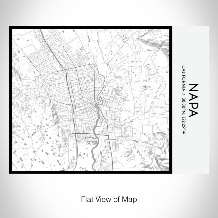 Rendered View of Napa California Map on 20oz Stainless Steel Insulated Bottle with Bamboo Top with printed classic style map