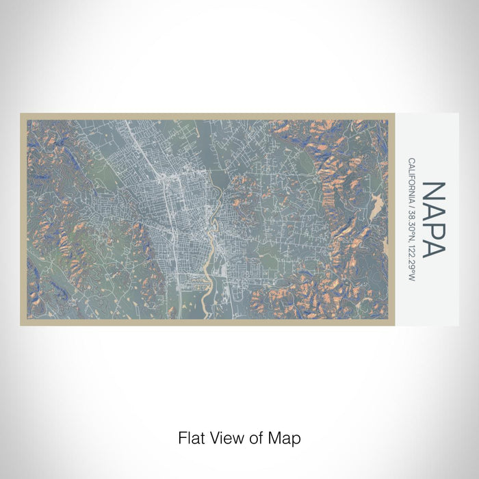 Rendered View of Napa California Map on 17oz Stainless Steel Insulated Bottle with printed afternoon style map