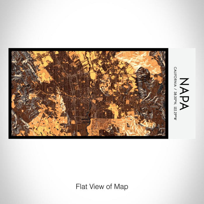 Rendered View of Napa California Map on 17oz Stainless Steel Insulated Bottle with printed ember style map