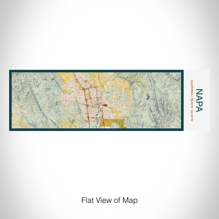 Rendered View of Napa California Map on 10oz Stainless Steel Insulated Cup in Woodblock with Sliding Lid