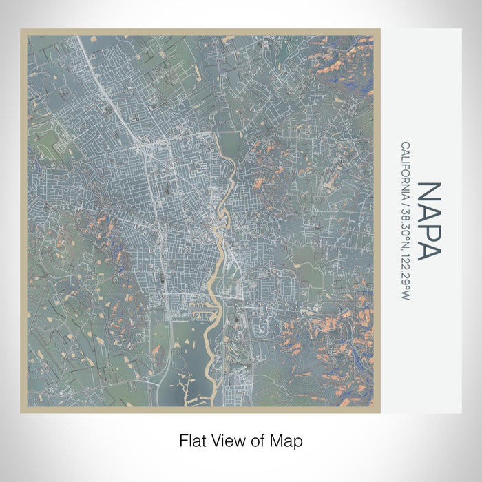 Rendered View of Napa California Map on 17oz Stainless Steel Insulated Tumbler in Afternoon Map Style