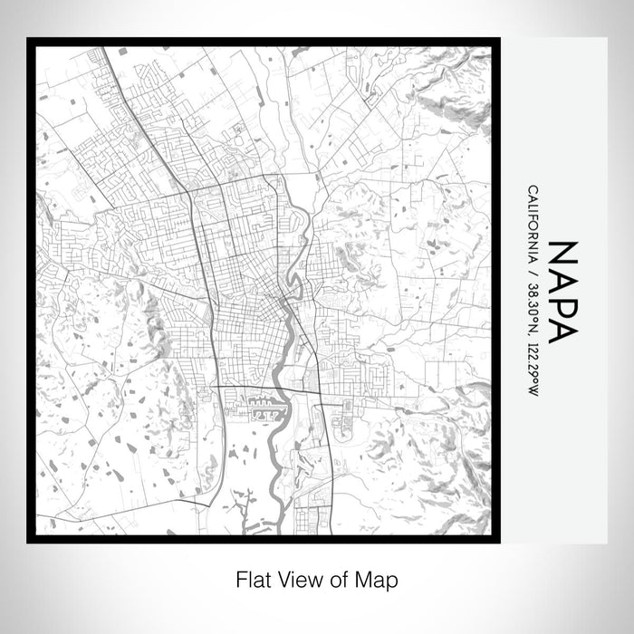 Rendered View of Napa California Map on 17oz Stainless Steel Insulated Tumbler in Classic Map Style