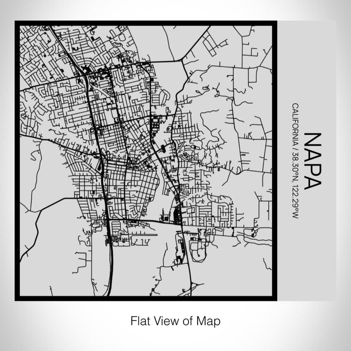 Rendered View of Napa California Map on 17oz Stainless Steel Insulated Tumbler in Tactile Lines with Succulent in Background